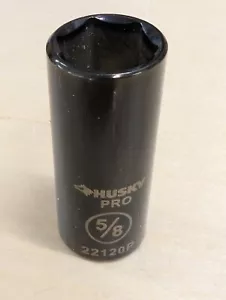 Husky Pro Black Chrome Socket 5/8" SAE 22120P Deep 6 Point 3/8" Drive - Picture 1 of 4