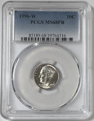 1996 W DIME PCGS MS-68 FULL BANDS ITEM # 37 Cover