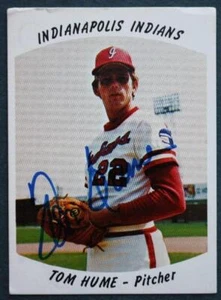 Indianapolis Indians Star Tom Hume signed / autographed 1977 baseball card Reds- - Picture 1 of 1