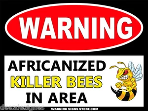 "Letrero de abeja asesina letrero de seguridad de metal advertencia peligro abejas africanizadas 9x12" - Imagen 1 de 4