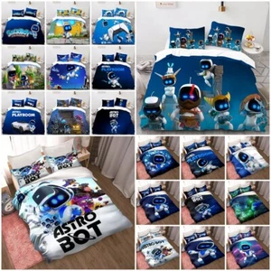 Astro Bot Cartoon Duvet Cover Pillowcase Single Double Queen Bedding Set Gift - Picture 1 of 36