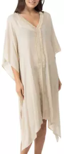 I.n.c. Copri kimono donna International Concepts bordo frange sabbia - Foto 1 di 1