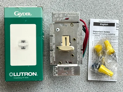 全新 LUTRON GL-603P-IV 600 瓦线性滑动 DIMMER 开关象牙白 — 第 1/4 张图片