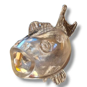 China MCM Klar Kunst Glas Fisch Schale Vase Maritim Aquarium Deko - Bild 1 von 9