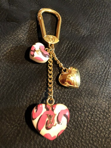 LOUIS VUITTON（LV） LOUIS VUITTON Portachiavi catena Portachiavi Ciondolo Borsa ORIGINALE Broncorallo Cuore Leopardato F S