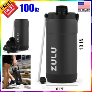 Large Gym Sports Water Bottle Jug Vacuum Insulated Stainless Steel Leak Proof - Picture 1 of 10