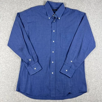 Burberry London USA Made Long Sleeve Button Dress Shirt 15 / 32 Mens Blue Cotton - Image 1 of 4