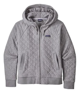 Giacca donna Patagonia taglia S grigia trapuntata cotone biologico full zip con cappuccio - Foto 1 di 11