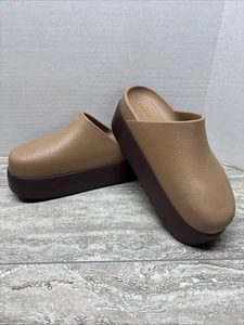 Crocs Brown Dylan Platform Clog Women W6 Slip On comfortable see chart for size - Picture 1 of 12