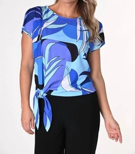 Frank Lyman leaf print top with sash detail size 14 - Picture 1 of 3