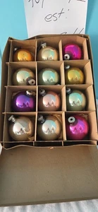 12 Vintage Shiny Brite Jumbo 3" Glas Weihnachtsschmuck mit Originalkarton - Bild 1 von 9