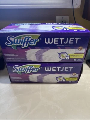 2 refis de almofada de limpeza de piso Swiffer WetJet multi-superfície, =32 unidades, aroma fresco - Imagem 1 de 4