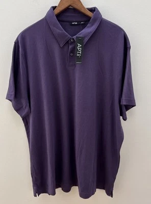 APT 9 Mens Purple Polo Shirt Collared Top Short Sleeve Chest Button Size XXL - Image 1 of 4
