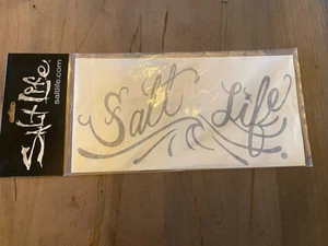 Salt Life 12” Black Salt Life Ocean Waves Design Decal - Picture 1 of 2