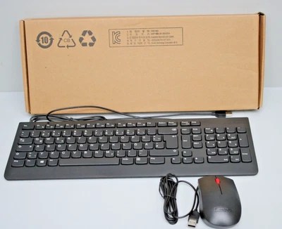 Lenovo Calliope USB-Tastatur Deutsch Schwarz/Maus Kombination mit Kabel NEU - Bild 1 von 4