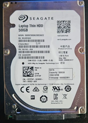 HDD 500Giga SEAGATE 2.5 Disk Dur Testé OK 7200 RPM SATA format portable 2.5 - Photo 1/2