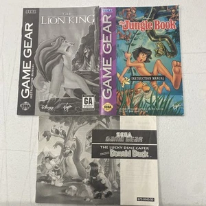 Lot Of 3 Sega Game Gear Manual ONLY Lion King Jungle Book Donald Duck - Picture 1 of 2