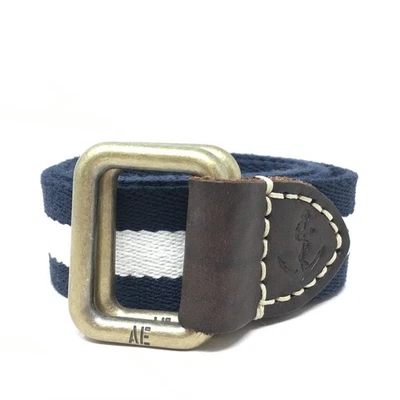 Ремень American Eagle мужской размер M/L синий белый в полоску коричневый кожаный для гольфа повседневный - Изображение 1 из 4