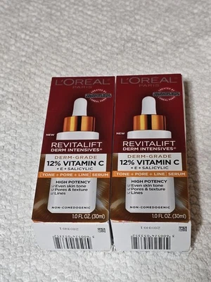 Pack de 2 sueros L'Oreal Paris Revitalift 12 % vitamina C + E + salicílico 1 oz cada uno Foto 1 de 4