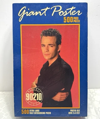 Vintage 90s Beverly Hills 90210 Giant Jigsaw Puzzle Luke Perry as Dylan McKay - Image 1 of 4