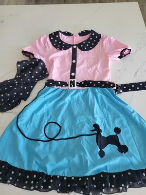 Niñas Años 50 Disfraz Años 50 Rosa Azul Caniche Cutie Set para Niños Disfraz Halloween... Foto 1 de 3