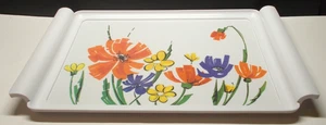 Vintage Brookpark 1516 Melamine Serving Tray 70's Watercolor Flowers - Picture 1 of 5