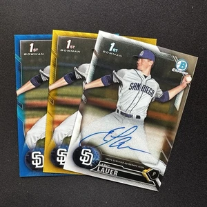 Eric Lauer 2016 1st Bowman Gold #'d /50 Blue /150 & Auto #BDC-57 - Padres RC - Bild 1 von 5