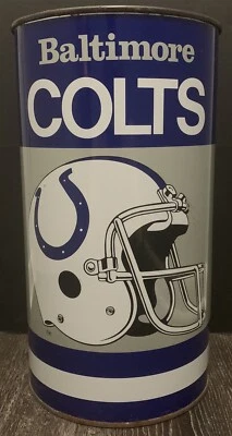 Vintage Baltimore Colts Metal Trash Can 1970’s Football Helmet 19” - Image 1 of 4