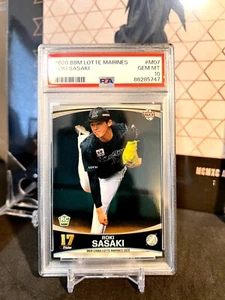 ⭐️ Tarjeta de radiocontrol de novato ROKI SASAKI 2020 BBM Lotte Marines #M07 PSA 10 gemas como nueva 🔥🔥 - Imagen 1 de 2
