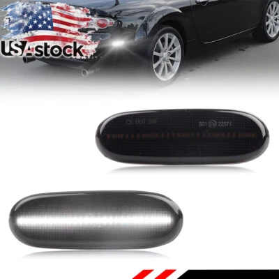 2X Smoked Lens White LED Rear Side Marker Lights For 2006-2008 Mazda MX-5 Miata - Image 1 of 4