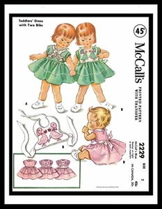 McCall's 2229 Niño Pequeño Patrón de Costura Adorable GEMELOS Babero VESTIDO FALDA Mono ~2~ - Imagen 1 de 11
