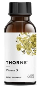 Thorne, Vitamin D Liquid 1 fl oz (30 ml) Always Fresh Dates, Free Shipping 11/25 - Picture 1 of 2