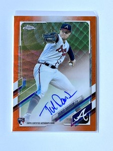 2021 Topps Chrome Tucker Davidson RC ON CARD AUTO /25 Orange Wave  #RA-TD Braves