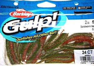 Berkley Gulp Saltwater 2” Sandworm Camo New #GSSW2-C 24 count - Picture 1 of 1