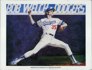 Bob Welch Los Angeles Dodgers Unsigned Licensed 8.5x11 Union 76 Litho Print D - Picture 1 of 2