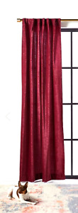 Anthropologie SINGLE Chenille Curtain , Berry Red
