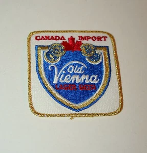 Parche de tela de elaboración de cerveza vintage antiguo Vienna Lager Canadá importación década de 1980 nuevo de nuevo - Imagen 1 de 1