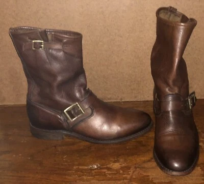 Винтажная обувь компании коричневый кожаный инженер мотоциклиста ботинки размер 8 М - Изображение 1 из 4