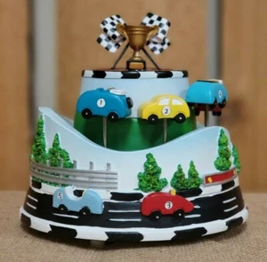 San Francisco Music Box Company, Rennwagen Achterbahn karierte Flaggen - Bild 1 von 4