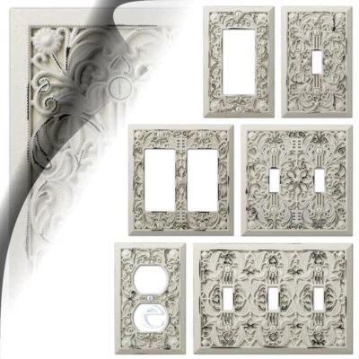 AMERELLE Antique White Filigree Switch Plate Cover Arabesque Wallplate