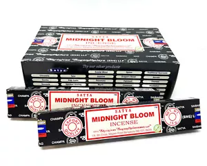 Satya Nag Champa MIDNIGHT BLOOM Incense Sticks: Choose 15 30 45 90 or 180 gm - Picture 1 of 17