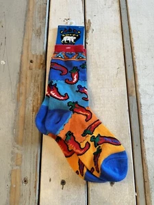 NUEVO CON ETIQUETAS Calcetines Polares Vintage Por Polar Graphics Talla 8-11 Diseño Chili Pepper LEER - Imagen 1 de 10