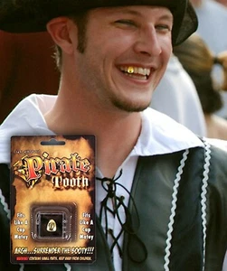 Gold Piraten Zahnkappe Neuheit Halloween Kostüm Zahnaufforderungen - Bild 1 von 2