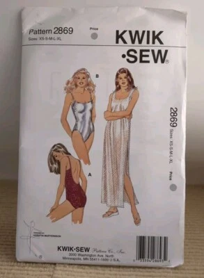 Kwik Sew 2869 Pattern Misses' Swimsuits & Tank Dress Bodice One Piece XS-XL UC - Image 1 of 3