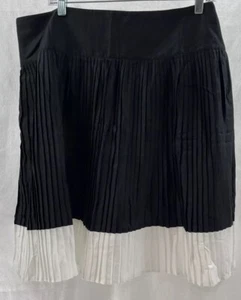 Falda Ralph Lauren Para Mujer Talla 14 Negra Blanca Plisada Preppy Diseñador Carrera” - Imagen 1 de 8