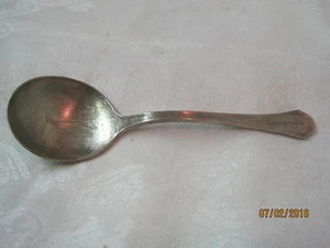 Antique 1914 Reed Barton Silver plated round Gumbo Soup Spoon Congress Sierra - Picture 1 of 3
