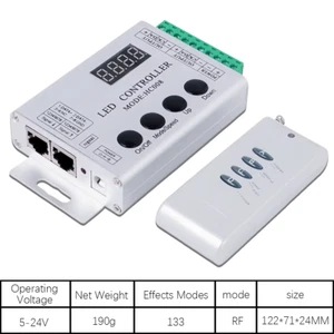 HC008 4Keys DC 5V 12V 24V programmable RGB led pixel controller 133 effect modes - Picture 1 of 8