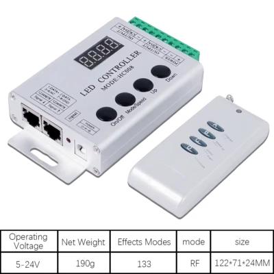HC008 4Keys DC 5V 12V 24V programmable RGB led pixel controller 133 effect modes - Image 1 of 4