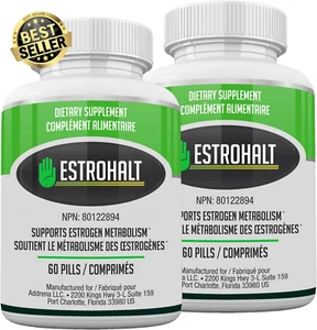 Estrohalt 2 Pack 120 Pills- Best Estrogen-Blocker DIM Supplement (Diindolylmetha - Picture 1 of 9