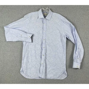 Ted Baker Endurance Casual Shirt Men's Size 16 34/35 Blue Floral Print - Picture 1 of 11